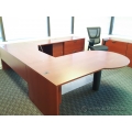 Mahogany Single Pedestal L Suite Desk with P-Top